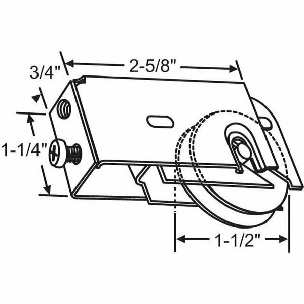 Strybuc Patio Door Roller Assembly 9-392SPB